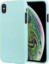 MERCURY GOOSPERY SOFT FEELING Vloeibare TPU Drop-proof zachte beschermhoes voor iPhone XS Max (Mintgroen)