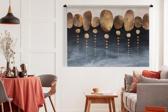 Tapisserie - Tissu mural - Or - Abstrait - Luxe - 180x135 cm - Tapisserie