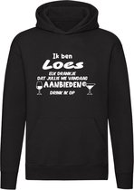 Ik ben Loes, elk drankje dat jullie me vandaag aanbieden drink ik op Hoodie | jarig | verjaardag | vrijgezellenfeest | kado | naam | Trui | Sweater | Capuchon