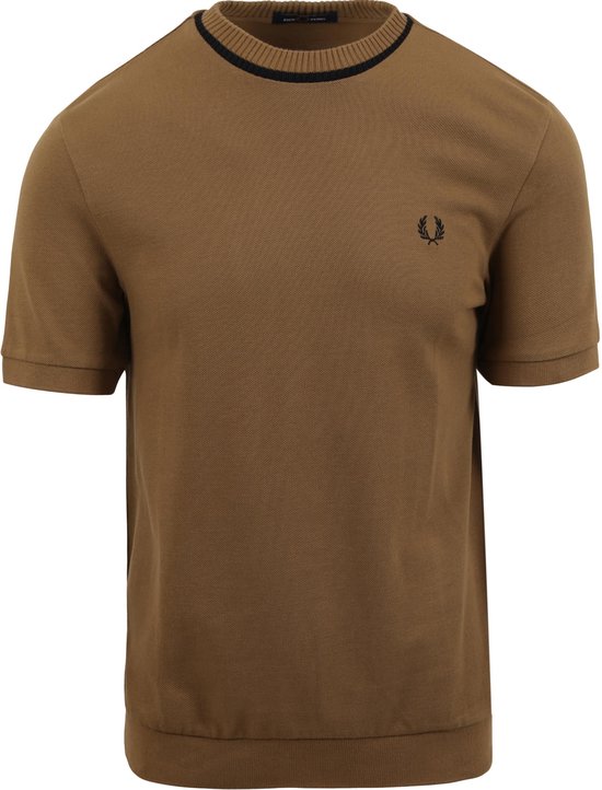 Fred Perry - T-Shirt Piqué Bruin - Heren - Maat XL - Modern-fit