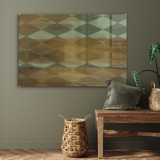 Peinture sur Verre - Motifs - Vert - Or - Peinture - 90x60 cm - Peintures sur Verre Peintures - Photo sur Glas