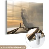 MuchoWow® Glasschilderij 90x60 cm - Schilderij acrylglas - Zee - Water - Zon - Foto op glas - Schilderijen