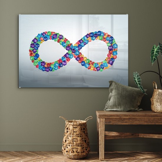 MuchoWow® Peinture sur verre - Signe infini - 90x60 cm - Peintures sur verre acrylique - Photo sur Glas
