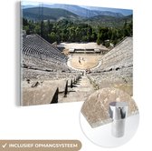 MuchoWow® Glasschilderij 180x120 cm - Schilderij acrylglas - Griekse arena - Foto op glas - Schilderijen