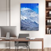 MuchoWow® Glasschilderij 60x90 cm - Schilderij acrylglas - Mount Everest in Nepal met wolken - Foto op glas - Schilderijen