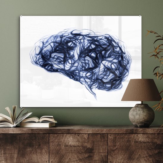 Peinture sur verre MuchoWow® - Vagues pensantes - 80x60 cm - Peintures acrylique - Photo sur Glas