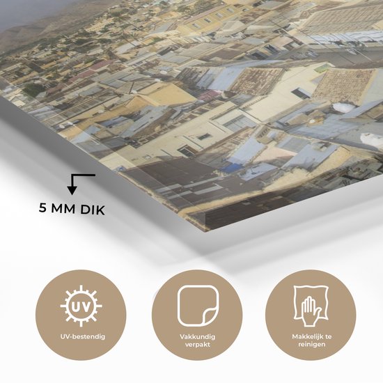 MuchoWow® Peinture sur Verre - Vue A Vol d'Oiseau de Keren - 90x60 cm - Peintures sur Verre Peintures - Photo sur Glas