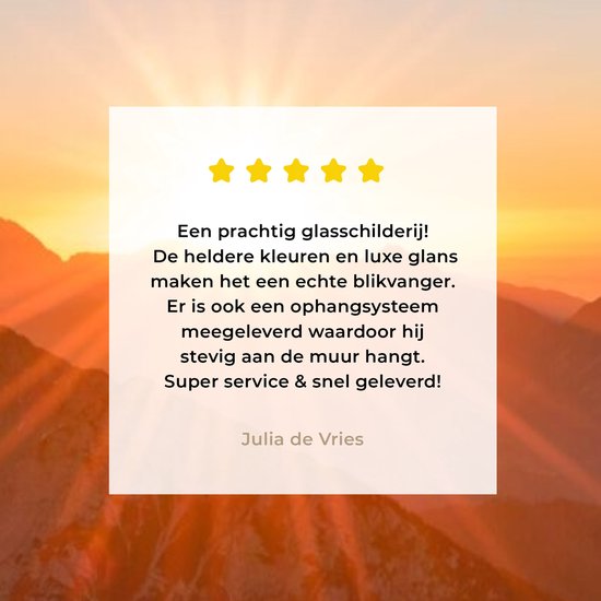 MuchoWow® Peinture sur verre - Berg - Paysage - Soleil - 40x80 cm - Peintures sur verre acrylique - Photo sur Glas