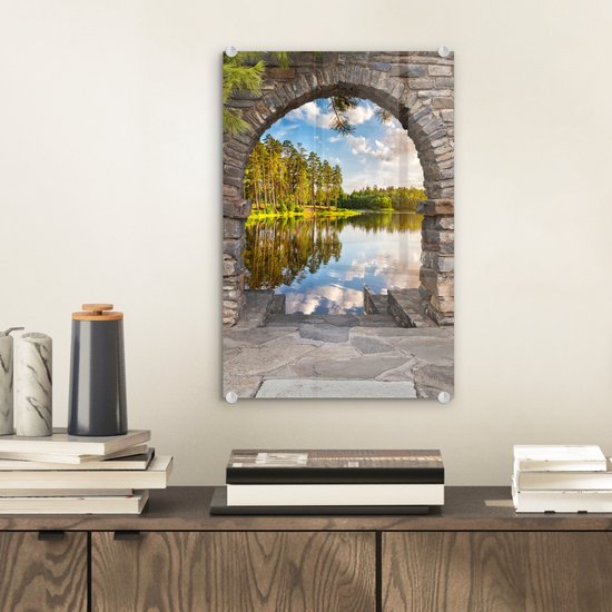 MuchoWow® Peinture sur Verre - Paysage - Voir à Travers - Water - 20x30 cm - Peintures sur Verre Acrylique - Photo sur Glas