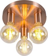 QAZQA facil - Design Plafondlamp - 3 lichts - Ø 250 mm - Koper - Woonkamer | Slaapkamer | Keuken