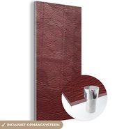 MuchoWow® Peinture sur verre 40x80 cm - Peinture sur verre acrylique - Fond cuir marron - Photo sur verre - Peintures