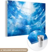 MuchoWow® Glasschilderij 120x80 cm - Schilderij acrylglas - Water - Zee - Zon - Foto op glas - Schilderijen
