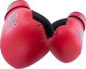 Brute Kick Bokshandschoenen - Kickboks handschoen 16oz – Zwart & Rood - Polyester – Klittenbandsluiting - Injection Mold