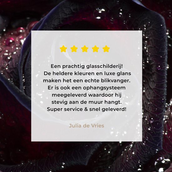 MuchoWow® Peinture sur verre - Water - Rose - Foncé - 30x20 cm - Peintures sur verre acrylique - Photo sur Glas