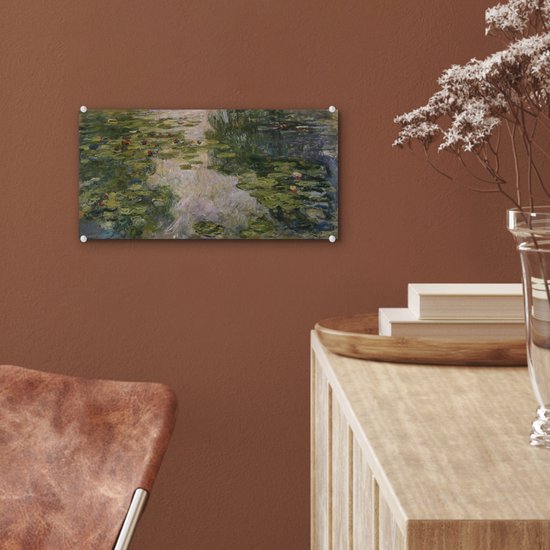 MuchoWow® Peinture sur verre - Nénuphars - Peinture de Claude Monet - 40x20 cm - Peintures sur verre acrylique - Photo sur Glas