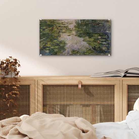 MuchoWow® Peinture sur verre - Nénuphars - Peinture de Claude Monet - 40x20 cm - Peintures sur verre acrylique - Photo sur Glas