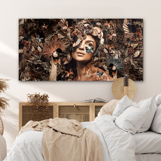 Peinture sur Verre - Femme - Luxe - Animaux - 160x80 cm - Peintures sur Verre Peintures - Photo sur Glas