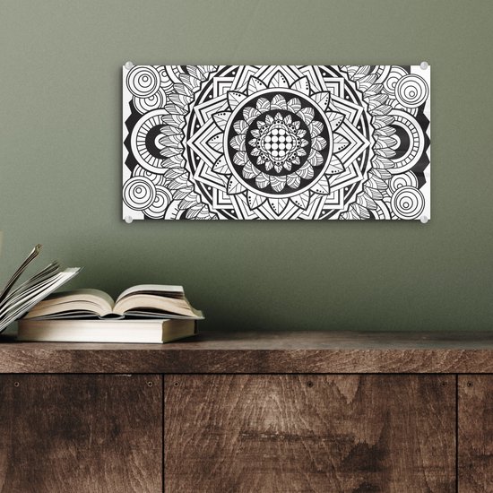 Peinture sur Verre - Mandala gracieux - 40x20 cm - Peintures sur Verre Peintures - Photo sur Glas