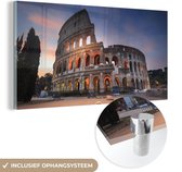 MuchoWow® Glasschilderij 40x20 cm - Schilderij acrylglas - Italië - Rome - Colosseum - Foto op glas - Schilderijen