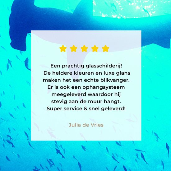 Peinture sur verre MuchoWow® 60x40 cm - Peinture acrylique sur verre - Shark -marteau (Sphyrna mokarran) parmi les poissons - Photo sur verre - Peintures