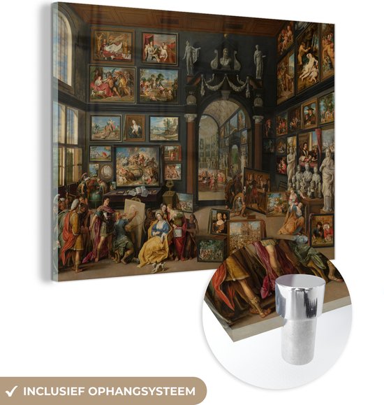 Apelles peint Campaspe - Peinture de Willem van Haecht Plexiglass 160x120 cm - Tirage photo sur Glas (décoration murale en plexiglas) XXL / Groot format!