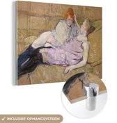 MuchoWow® Glasschilderij 160x120 cm - Schilderij acrylglas - The Sofa - Schilderij van Henri de Toulouse-Lautrec - Foto op glas - Schilderijen