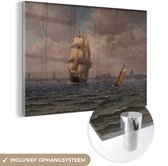MuchoWow® Glass Painting - Ship for Copenhagen - Peinture de Vilhelm Arnesen - 60x40 cm - Peintures sur Verre Acrylique - Photo sur Glas