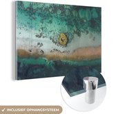 MuchoWow® Glasschilderij 150x100 cm - Schilderij acrylglas - Meer - Abstract - Europa - Foto op glas - Schilderijen