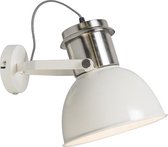 QAZQA Industrial - Industriele Wandlamp met kap voor binnen - 1 lichts - D 375 mm - Crème - Industrieel -  Woonkamer
