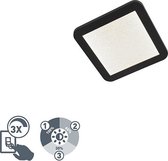 QAZQA steve - Moderne LED Dimbare Plafondlamp en wandlamp met Dimmer - 1 lichts - L 225 mm - Zwart - Industrieel -  Woonkamer | Slaapkamer | Keuken