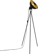 QAZQA magna yeyang - Moderne Tripod | driepoot vloerlamp | Staande Lamp - 1 lichts - H 1600 mm - Zwart -  Woonkamer | Slaapkamer