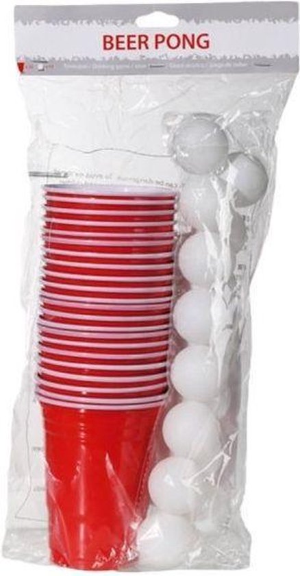 Beer pong drankspel/drinkspel 37 delig - Drankspellen/studentenspellen bier pong - herbruikbare bekers