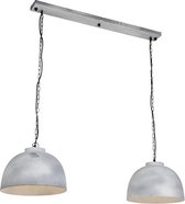 QAZQA hoodi - Industriele Hanglamp eettafel voor boven de eettafel | in eetkamer - 2 lichts - L 1250 mm - Grijs - Industrieel -  Woonkamer