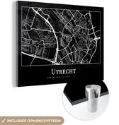MuchoWow® Glasschilderij 40x30 cm - Schilderij acrylglas - Plattegrond - Stadskaart - Utrecht - Kaart - Foto op glas - Schilderijen