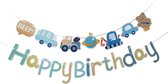 Happy Birthday Slinger Kinderfeestje Verjaardag Versiering Auto Versiering Kinder Feestje Slingers Verjaardag Autos