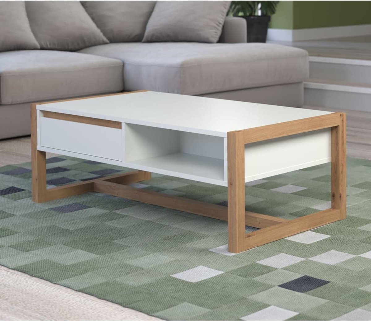 Trend Team smart living Table basse Dakota, blanc/bois de chêne  traditionnel,... | bol.com