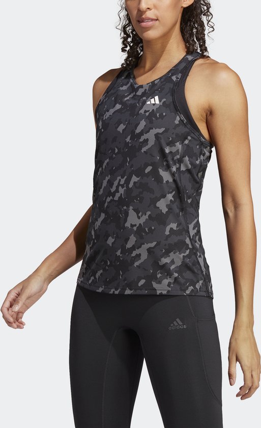 adidas Performance Own the Run Camo Running Tanktop - Dames - Zwart - XS