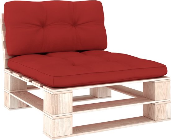 vidaXL - Palletkussens - 2 - st - stof - rood