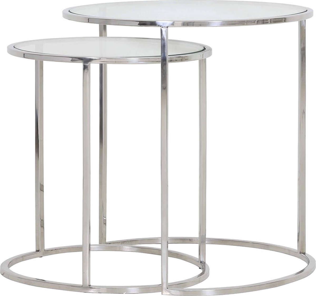 Light & Living Bijzettafel Duarte - Nikkel - Ø50cm - Industrieel