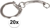 20x Hobby sleutelhangers/ringen met ketting en clipsluiting - DIY/knutselen - zelf sleutelhangers maken