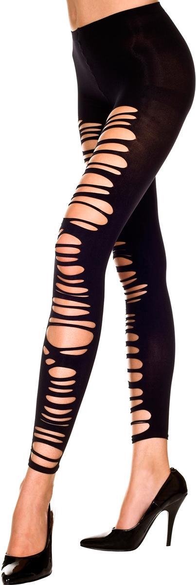Music Legs Opengewerkte Legging met Hoge Taille - Zwart