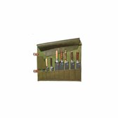 WITLOFT | Leren Messenrol / Messenfoudraal, 9-vaks - Forest Green