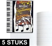 5x A5 muziekschriften met notenbalken lijntjes - educatieve schriften/muziekles schrift