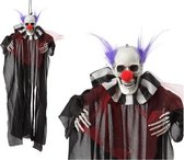 Halloween Horror clown feest hangdecoratie pop 46 cm - Horror thema feest decoratie - Killer clown hangversiering pop 46 cm