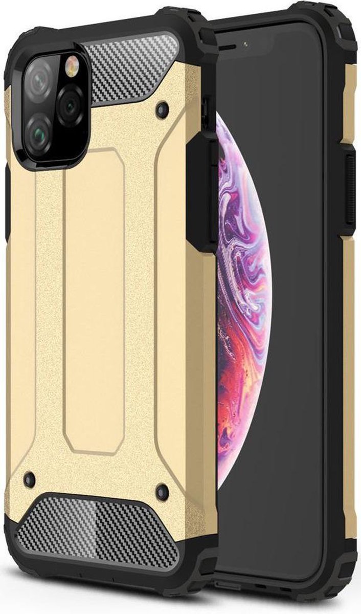 Hoesje Geschikt voor Apple iPhone 11 Pro | Shock Proof | Hybride Back Cover | Beschermhoes | Schokbestendig | Extra bescherming | Goud