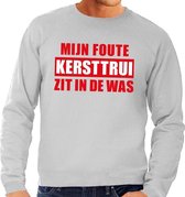 Foute kersttrui / sweater - grijs - Mijn Foute Kersttrui Zit In De Was voor heren L (52)