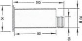 Spuigat (doorsnede binnenkant 42mm, lengte 105mm, slang 30mm) (GS30320)