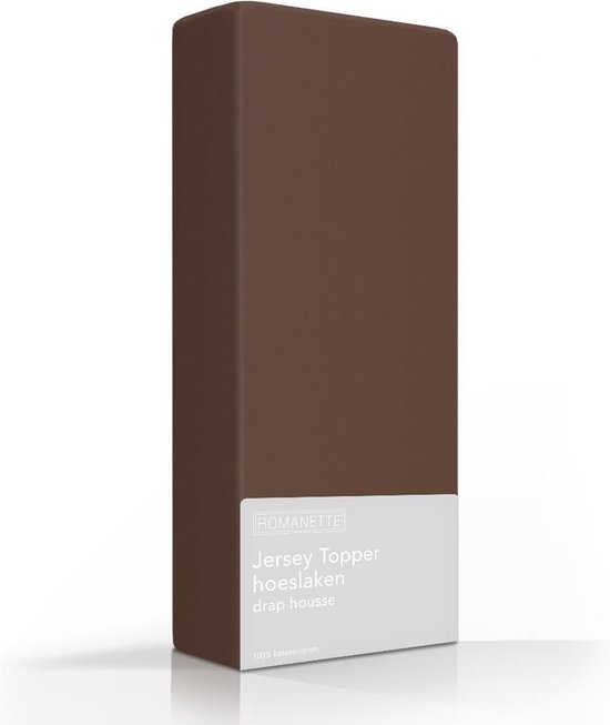 Topper Hoeslaken Romanette Jersey Taupe-160/180 x 200/210/220 cm