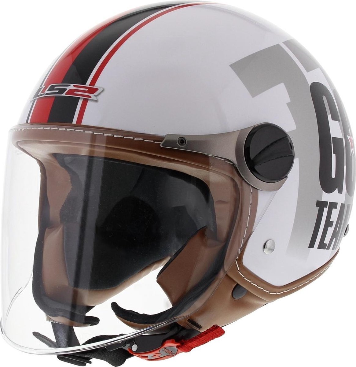 LS2 OF560 Team Jethelm - Motorhelm - Glans Wit - Maat S