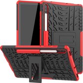 Rugged Kickstand Back Cover - Samsung Galaxy Tab S6 Hoesje - Rood